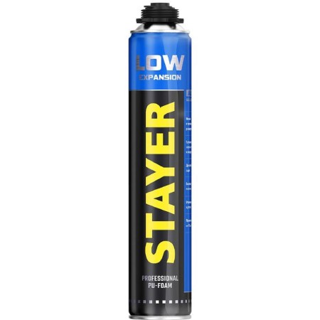 Foam "Stayer" Black Pro, professional, installation, pistol, all -season, 750 ml