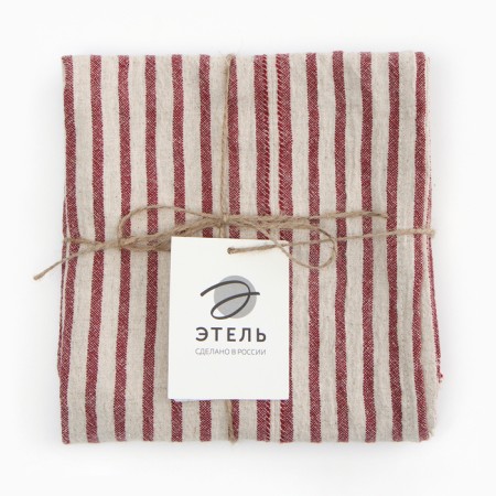 The tablecloth of Ethel "Stripes", col. Red, 76x76 cm, 100% HL-10