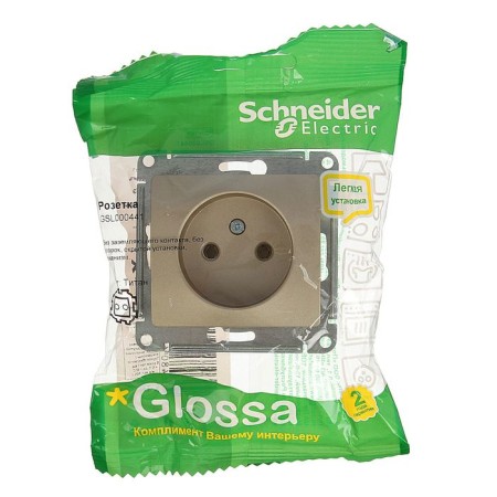 Glossa socket Sche GSL000441, 16 A, single, hidden, without salary, color titanium-2