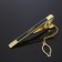 Clime for a steel tie "Classic" squares with enamel, black color in gold