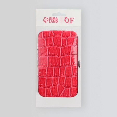 Manicure set "reptile", 8 items, in case, red color-8