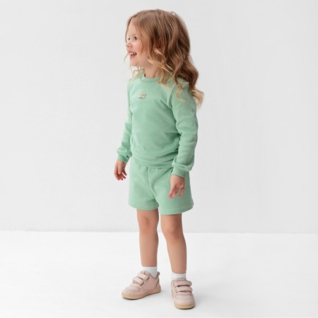 Kidsa (sweatshirt, shorts) minku, green color, height 110 cm-2