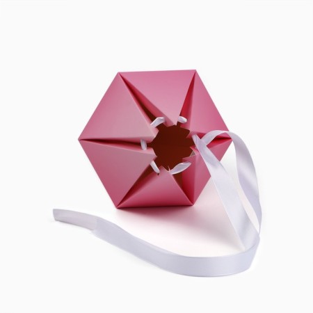 Carriage - hexagon for flowers “With love!”, Pink, 15 x 35 x 15 cm-2