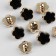A set of buttons on the leg, d = 10 mm, 10 pcs, black/gold color