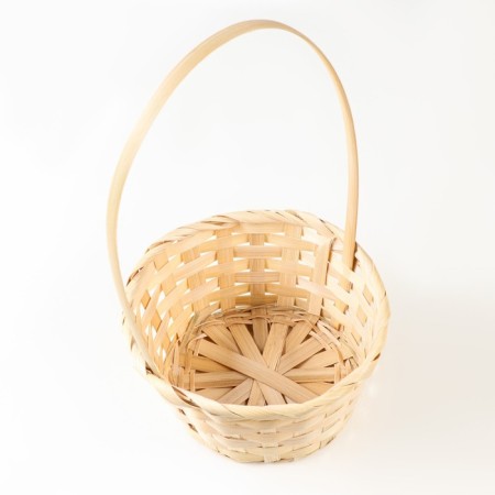 Bamboo wicker basket, d19xh9/32 cm, natural-2