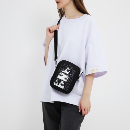 Youth bag with zipper, black color-7