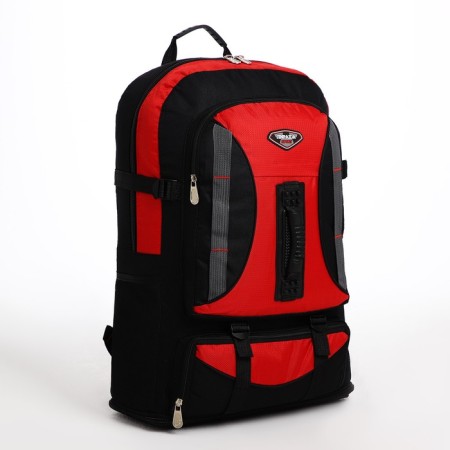 Tourist backpack on lightning, 4 external pockets, red/black color-2