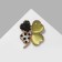 Brooch "Clover", green color in gold