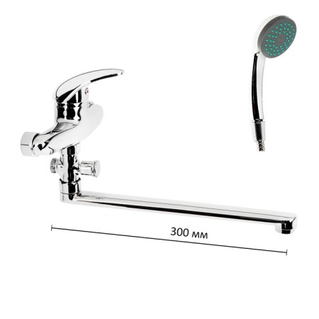 ONIX A1107 bath mixer, pour length 30 cm, chrome