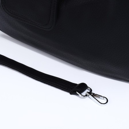 Load bag with zipper, external pocket, long belt, black color-6