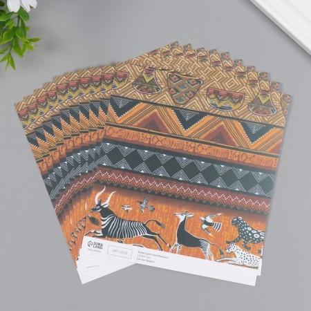 Scrapbooking "Africa" ​​density 180 grams set 10 pcs 15.5x17 cm-1
