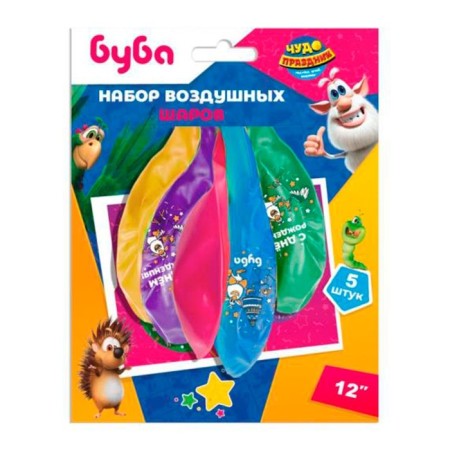 Shar Latex 12 "Buba", color print, set of 5 pcs., Mix-4