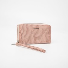 Women's wallet with a zipper, with a pen, pink color