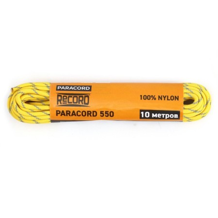 Paracord 550 reflective, nylon, yellow, d - 4 mm, 10 m-1