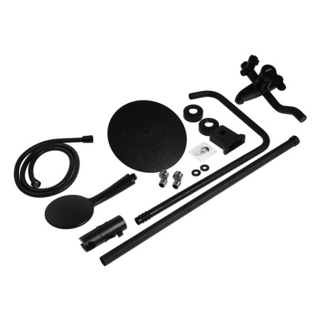 The shower system Zein Z1015, tropical and hand watering can, hose 150 cm, black-12