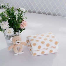 Baby plaid with a toy, size 90x120 cm, beige color