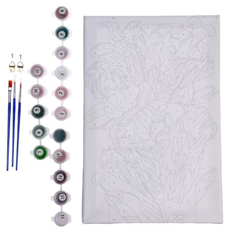 Picture on numbers on a canvas with a subframe "Flowers for the soul", 20x30 cm-3