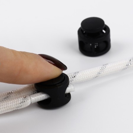 Set for laces, d = 5 mm, latch and tip, 2 pairs, black color-3