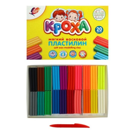 Plasticine soft (wax) 20 colors "Baby", 300 g-1