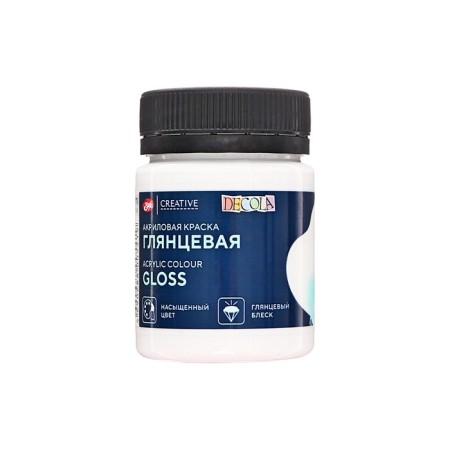 Acrylic glossy paint 50 ml, ZHK Decola, White, 2928104-2