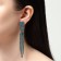 Hanging earrings with rhinestones "Waterfall" rotation, blue color in silver, 10 cm