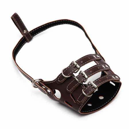 Muzzle of pressed leather adjustable, No. 3, DN 6.8 cm, ohm 21-28 cm, brown-3