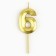 Candle figure for the cake "6", gold, 2.5 x 8 cm.