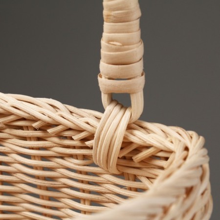 Wicker basket, 22 x 14 x 14/29 cm, beige, rattan-3