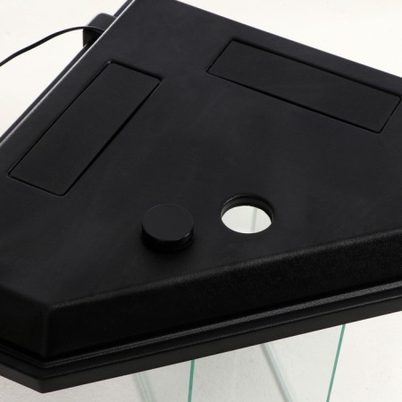 Aquarium "Delta" corner with a lid, 100 liters, 55 x 55 x 39.5/45.5 cm, black-1