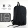 Youth backpack from textiles with lightning, 2 pockets, black color