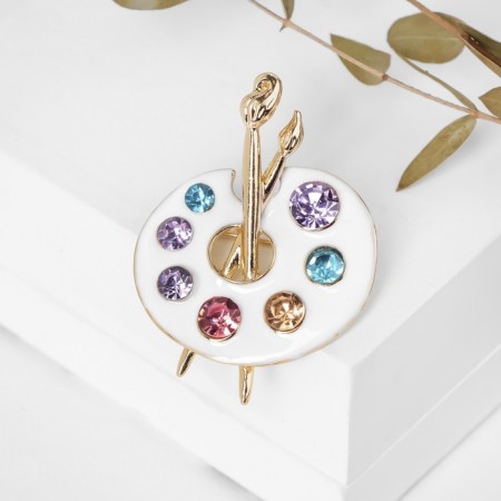 Palette "Paints" brooch, color in gold-2