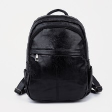 Women's backpack made of artificial leather with lightning, black color