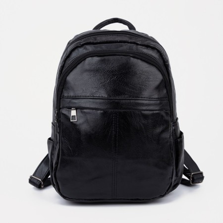 Women's backpack made of artificial leather with lightning, black color