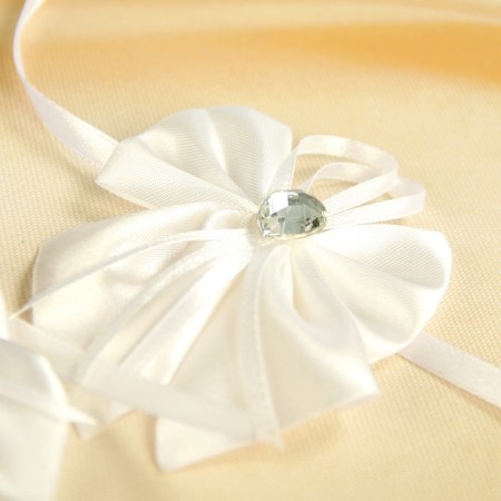 Baltic Babochka wedding for decor, satin, 2 pcs, white, mix-1