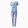 Homemade female set (T -shirt and trousers), blue color, size 50