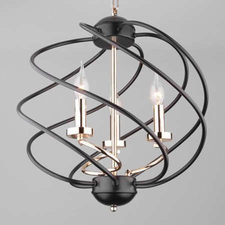 Sorrel chandelier, 3x60W E14, black color-2