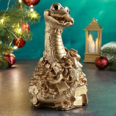 The piggy bank "Snake is funny" 20x12cm, gold-1