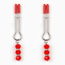 BDSM Assessoir Okpoki, sticks of steam with beads, metal, plastic, red