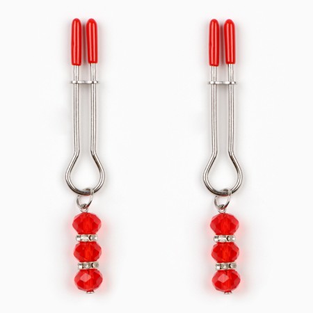 BDSM Assessoir Okpoki, sticks of steam with beads, metal, plastic, red