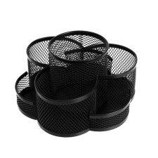 Chancellery trifle stand, 7 departments, metal mesh, black