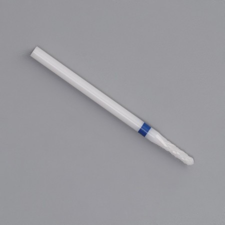 Ceramic milling cutter for a “thin” manicure, medium cut, D 2 × 8 mm, in a plastic case, white color-3