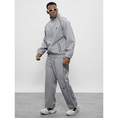 Male tracksuit, size 48, gray color-1