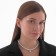Set 2 objects: earrings, Antoinetta necklace crystals, white color in silver, 40 cm