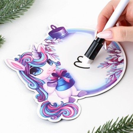 Magnetic board for entries with the Flomaster "Christmas Ball", 14.5 x 14.5 cm-5