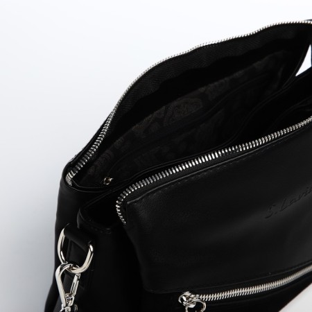 Bag Cross-Bodi with a zipper, black color-5