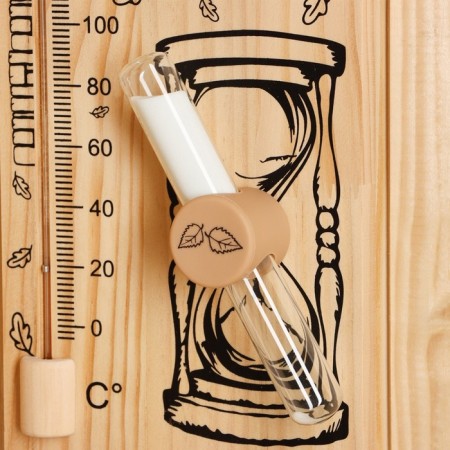 The thermometer for a bath with sand clock is 15 minutes "House", wooden, 28 x 14 cm, Dobroparov-3
