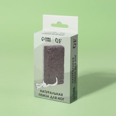 Natural pedicure pumice, with a suspension, 10 × 6 cm, in a box, brown color-4