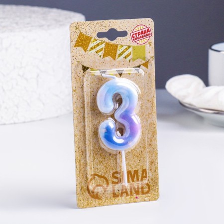 Candle in the cake on the spawning "Starfall", the number 3, 5.5 cm-1