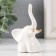 Souvenir Ceramics "Micro elephant" white with gold 5.5x4x9 cm