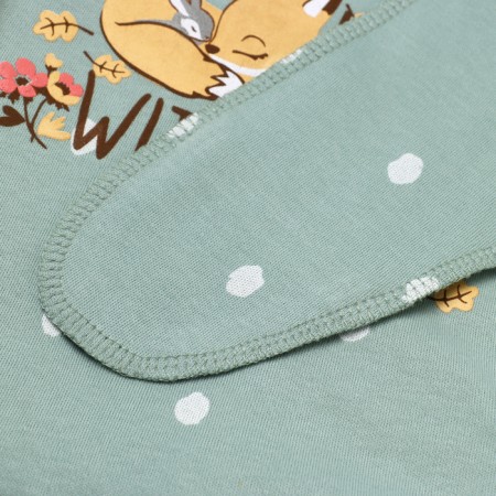 Body-kimono children with a long sleeve "Fox", Mentol, height 56-2